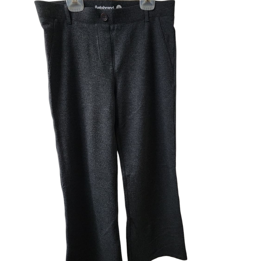 Betabrand Black Formal Trousers with Textured Fabric